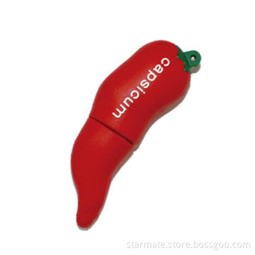 USB Flash Drive in Red Pepper Design with Plug-and-play Function, OEM and ODM Orders Welcome